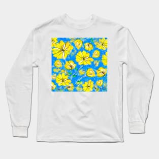 Yellow Flowers by Jan Marvin Long Sleeve T-Shirt